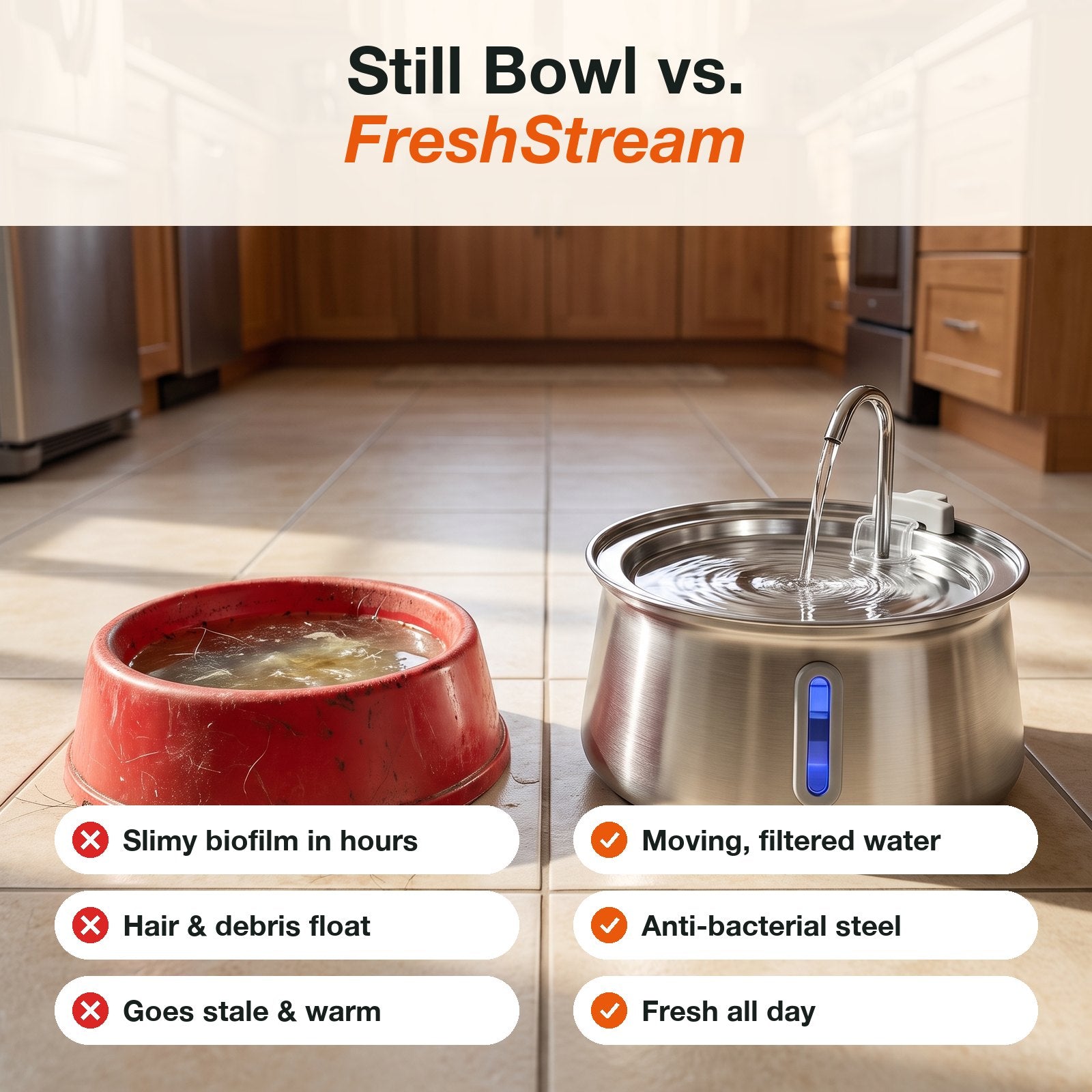 Still bowl versus FreshStream comparison