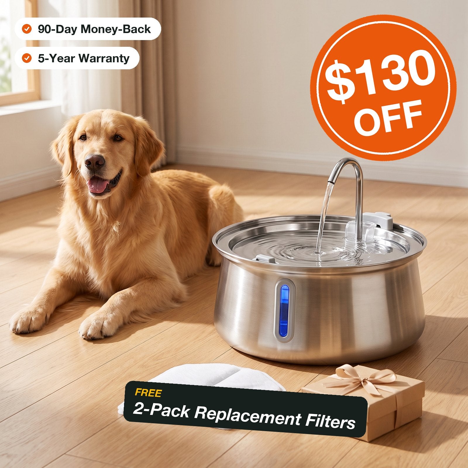 FreshStream fountain with $130 off and 2 free replacement filters